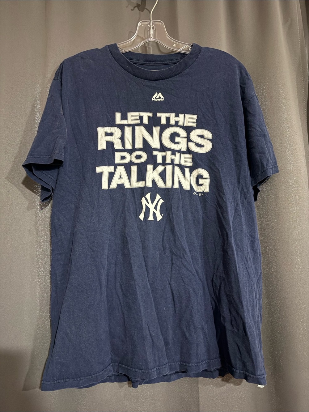 Majestic Navy Blue New York Yankees 'Let The Rings Do The Talking' Tee